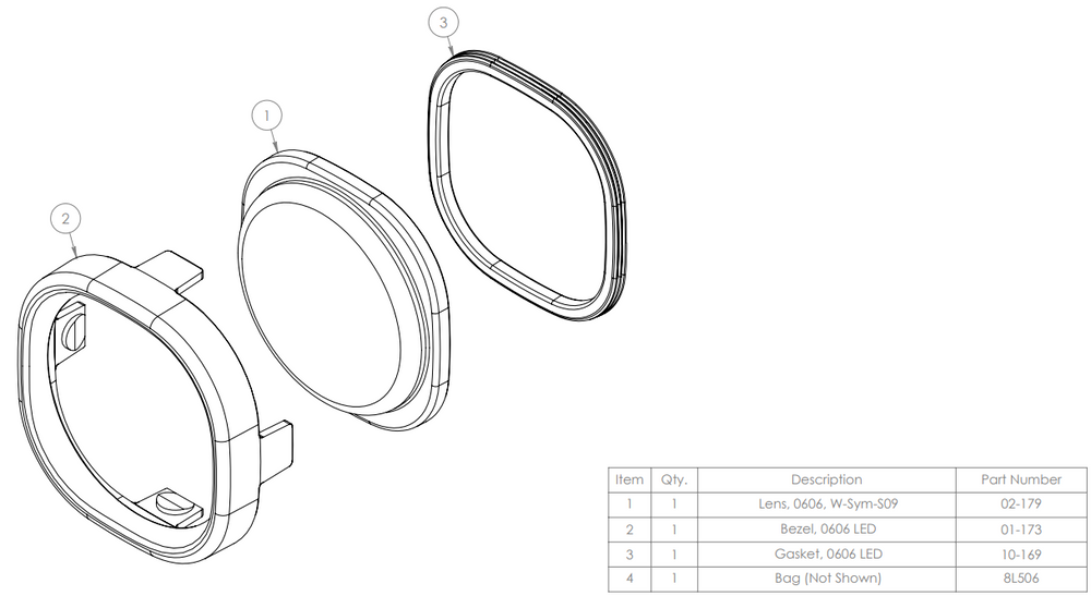 0606 Diffused lens/Bezel kit