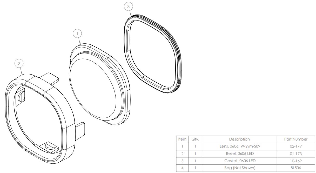 0606 Diffused lens/Bezel kit