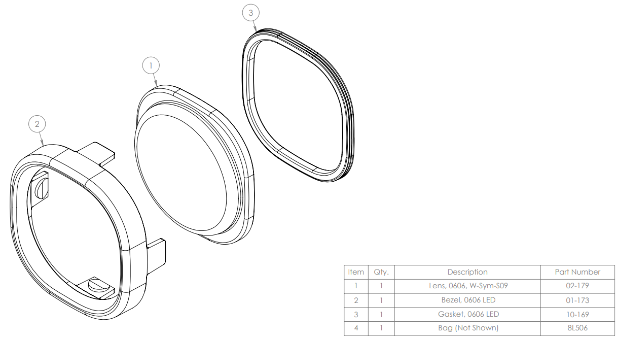 0606 Lens/Bezel Kit Spot Yellow