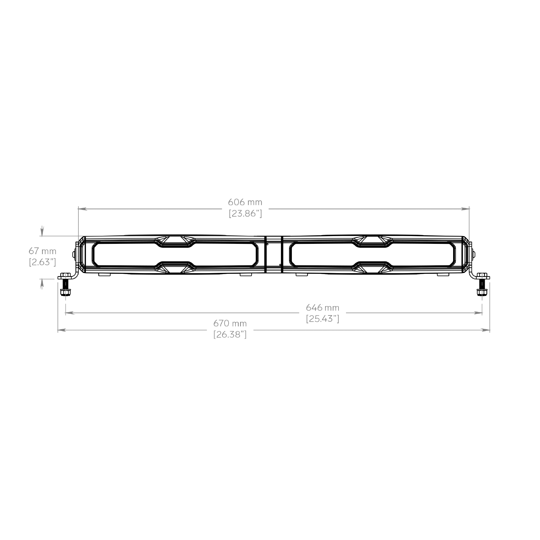 V24 Black 8600 eLumen 24"  Hyperion Series Light Bar