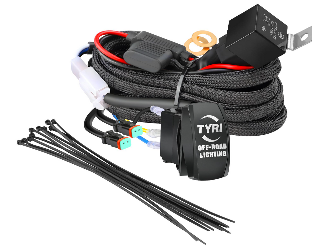 TYRI Off-Road Relay Wiring Harness With Switch for Cowl or Front Bumper