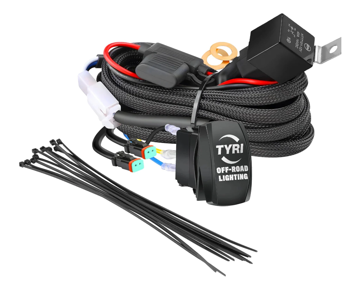 TYRI Off-Road Relay Wiring Harness With Switch for Cowl or Front Bumper
