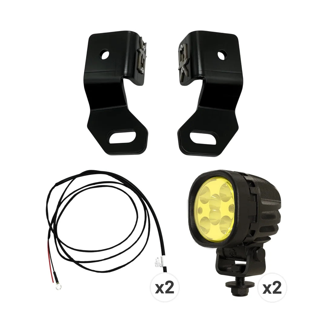 Ford Super Duty (23+) Steerable Knuckle Yellow Spot Light Complete Kit