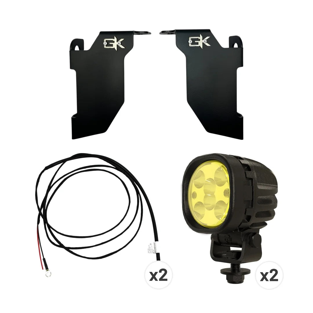 Ford Raptor Steerable Knuckle Yellow Spot Light Complete Kit (10-14)